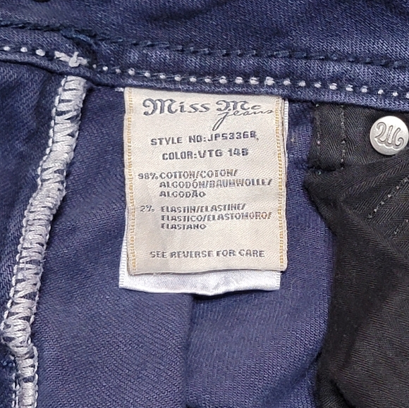 Miss Me Boot Cut Cross Embellished Bling Dark Wash Denim Jeans Womens Size 27 - Picture 5 of 13